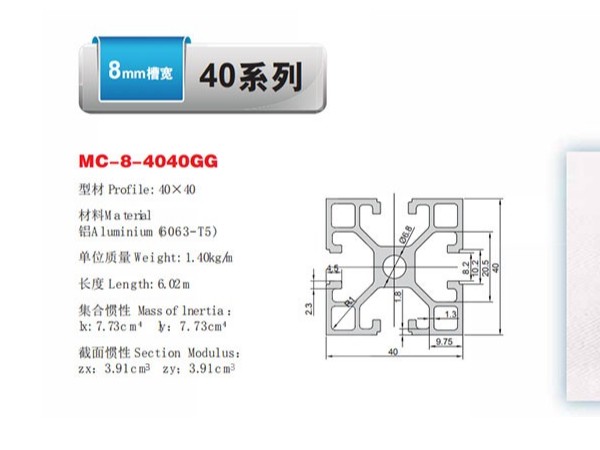價格不同的鋁型材，拿40x40鋁型材種類舉例說明